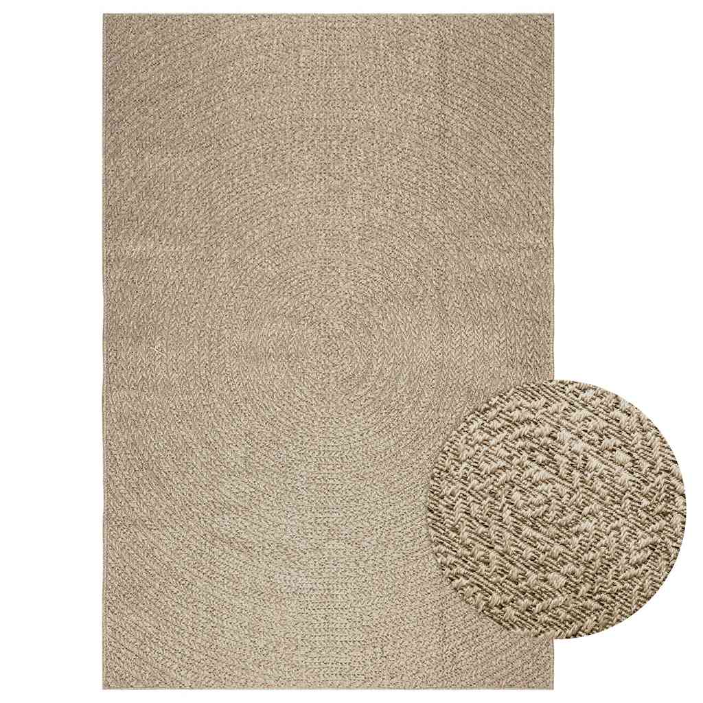 Teppe ZIZUR beige 160x230cm jute-utseende innendørs og utendørs