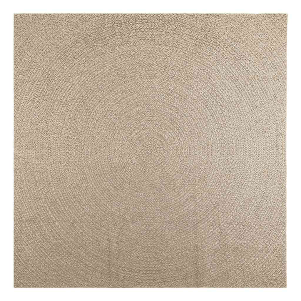 Teppe ZIZUR beige 240x240cm jute-utseende innendørs og utendørs