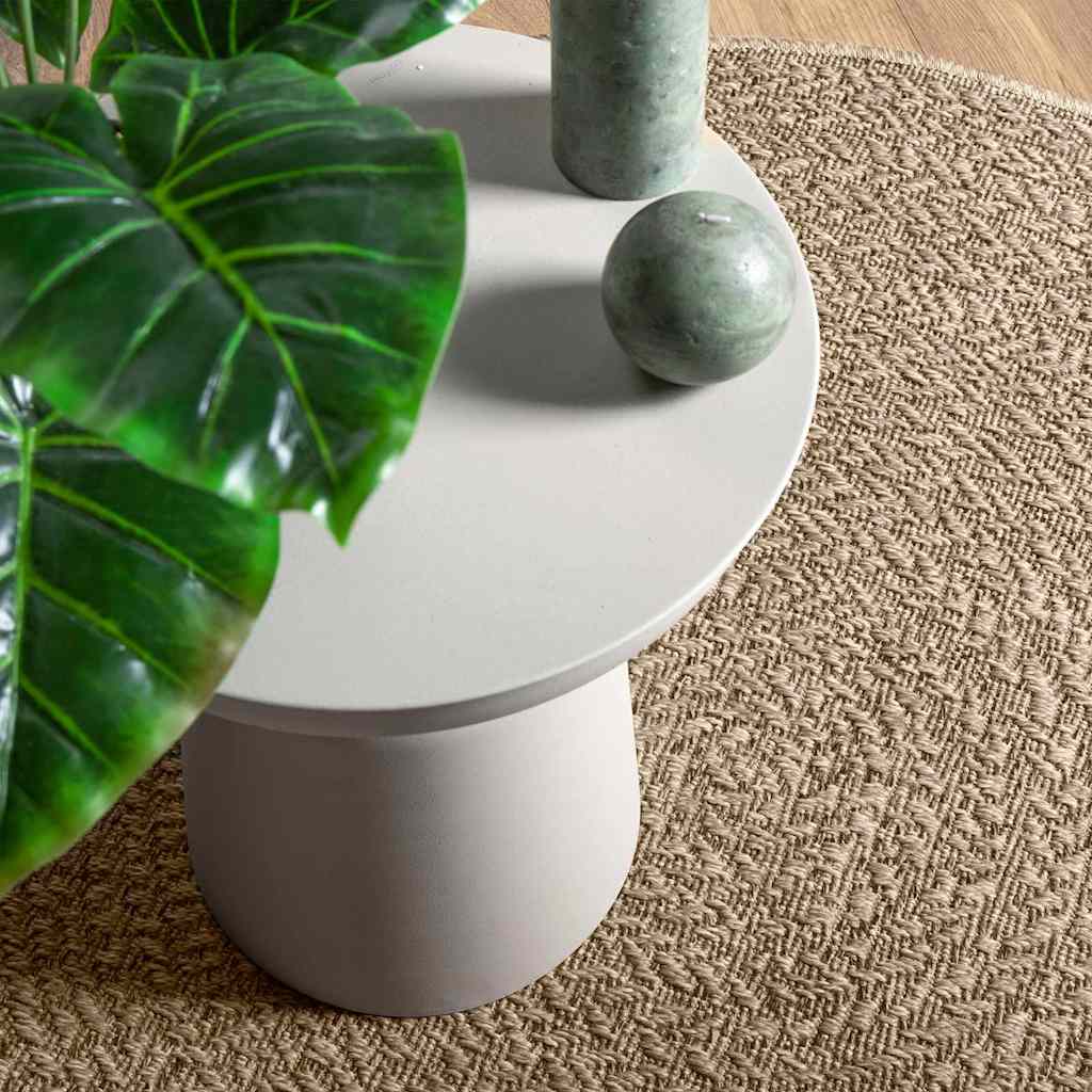 Teppe ZIZUR beige Ø 120 cm jute-utseende innendørs og utendørs
