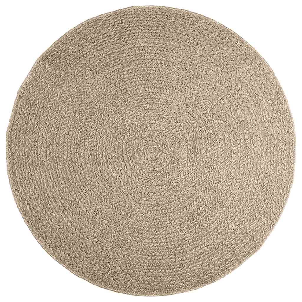 Teppe ZIZUR beige Ø 160 cm jute-utseende innendørs og utendørs