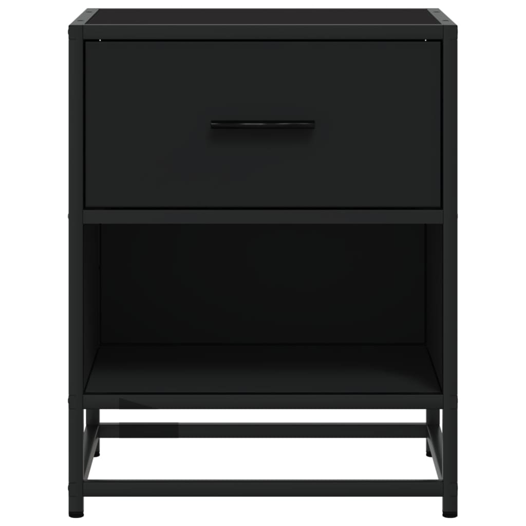 Nattbord 2 stk svart 40x31x50 cm heltre furu