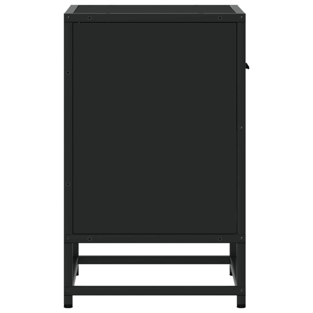Nattbord 2 stk svart 40x31x50 cm heltre furu