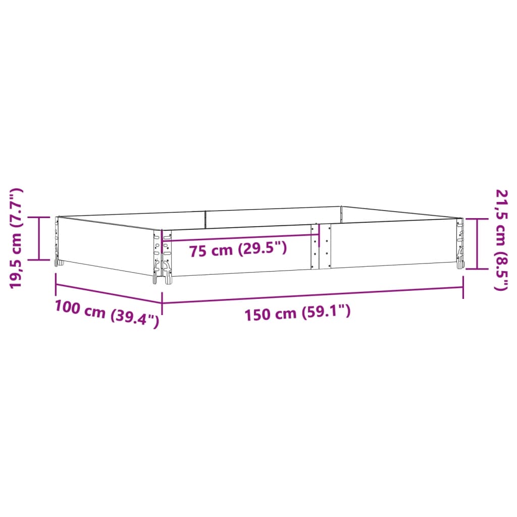 Hageplantekasse grå 150x100 cm heltre furu
