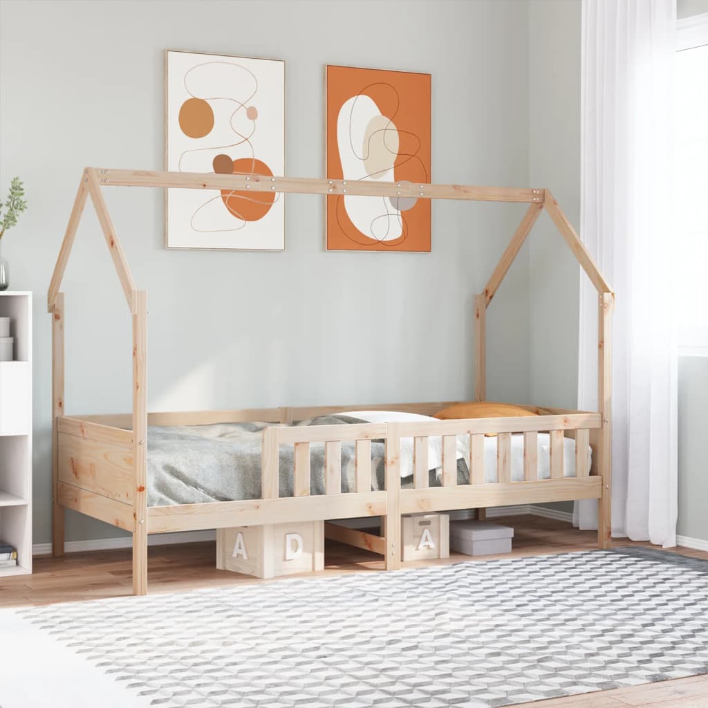 Barnesengeramme hus 90x200 cm heltre furu