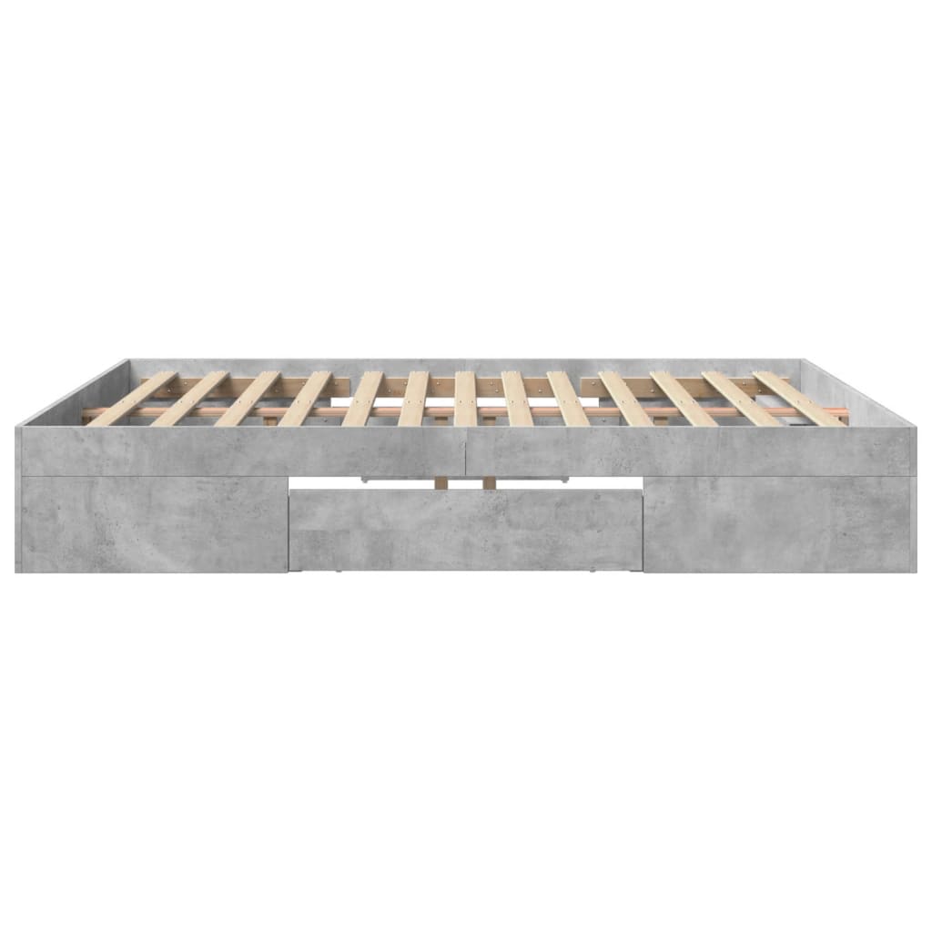 Sengeramme betonggrå 200x200 cm konstruert tre