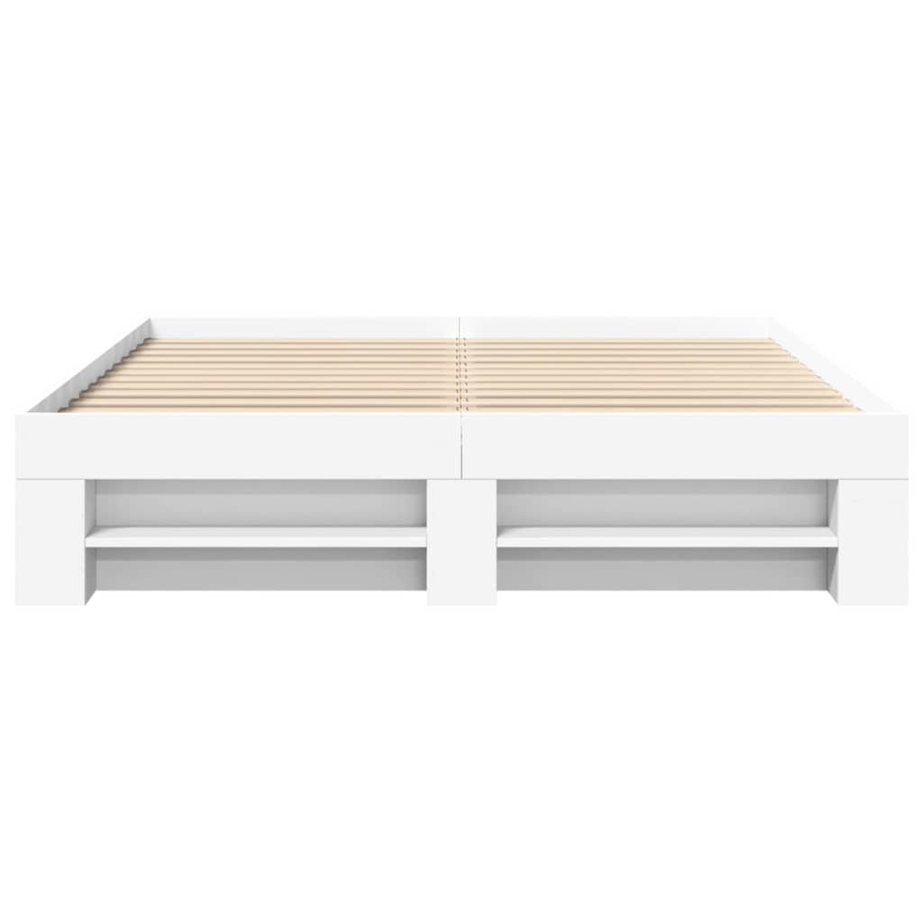 Sengeramme hvit 150x200 cm konstruert tre