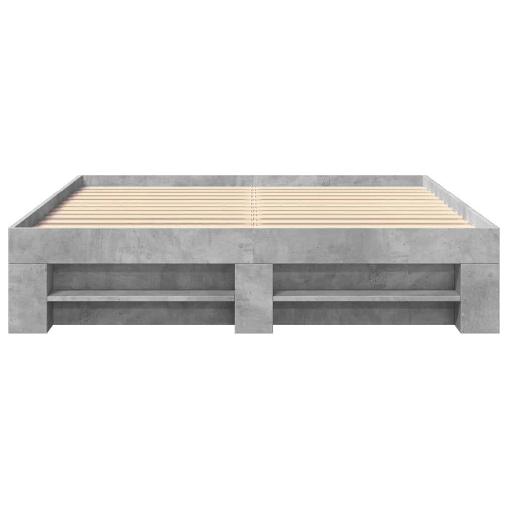 Sengeramme betonggrå 150x200 cm konstruert tre