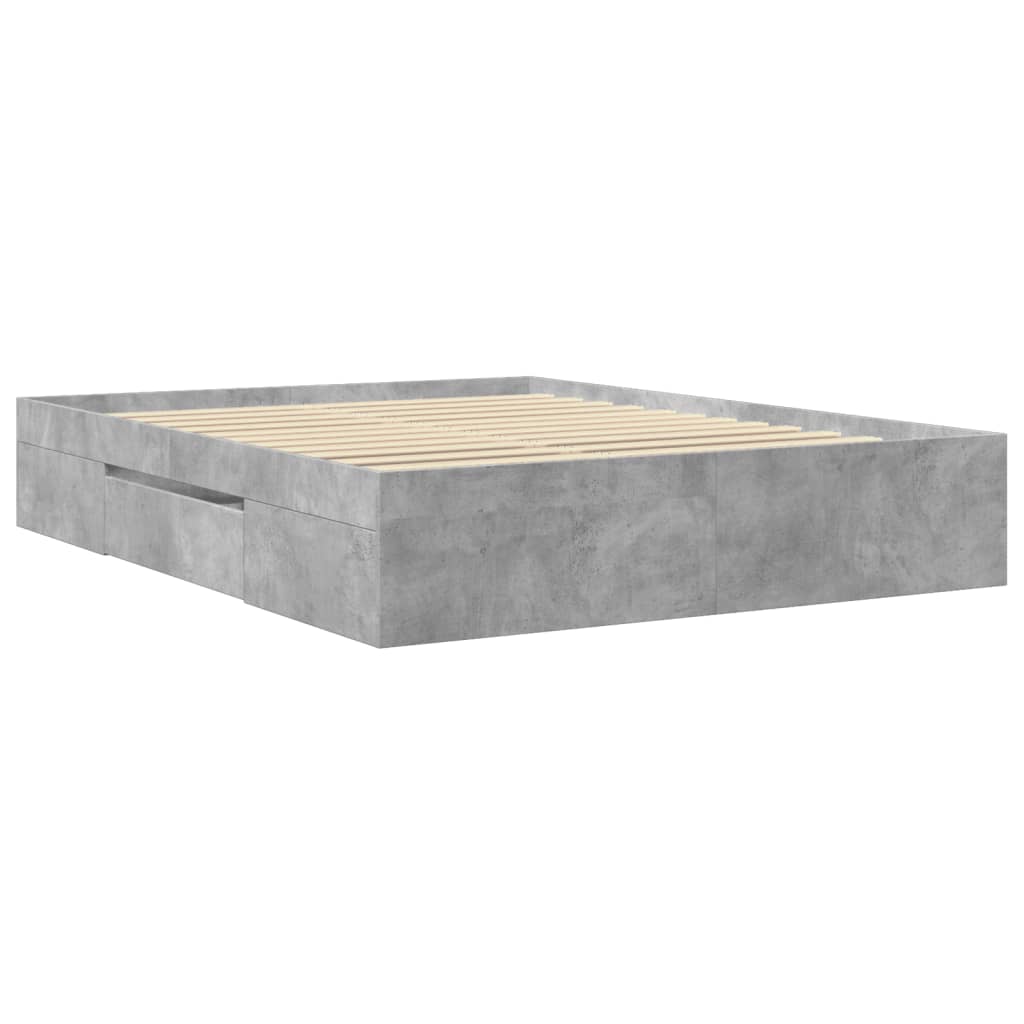 Sengeramme betonggrå 150x200 cm konstruert tre