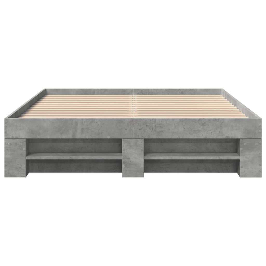 Sengeramme betonggrå 140x200 cm konstruert tre