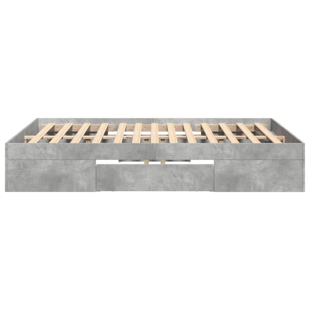 Sengeramme betonggrå 140x190 cm konstruert tre