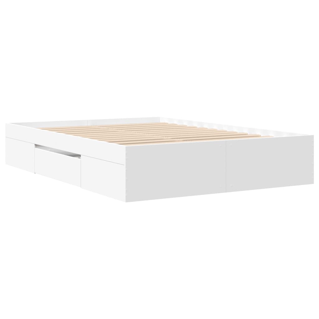 Sengeramme hvit 135x190 cm konstruert tre