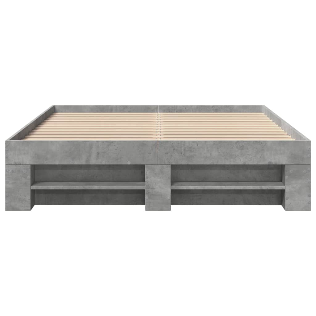Sengeramme betonggrå 135x190 cm konstruert tre