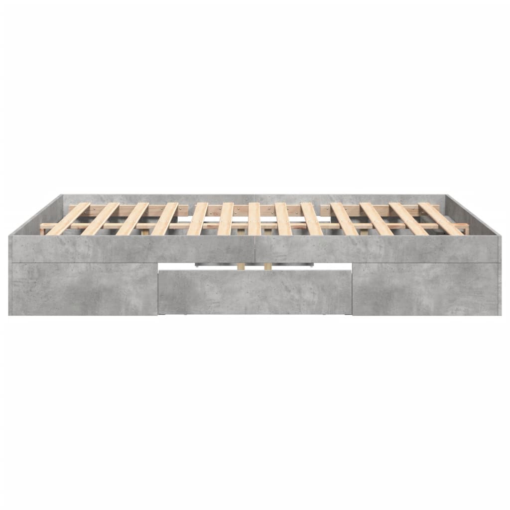 Sengeramme betonggrå 135x190 cm konstruert tre