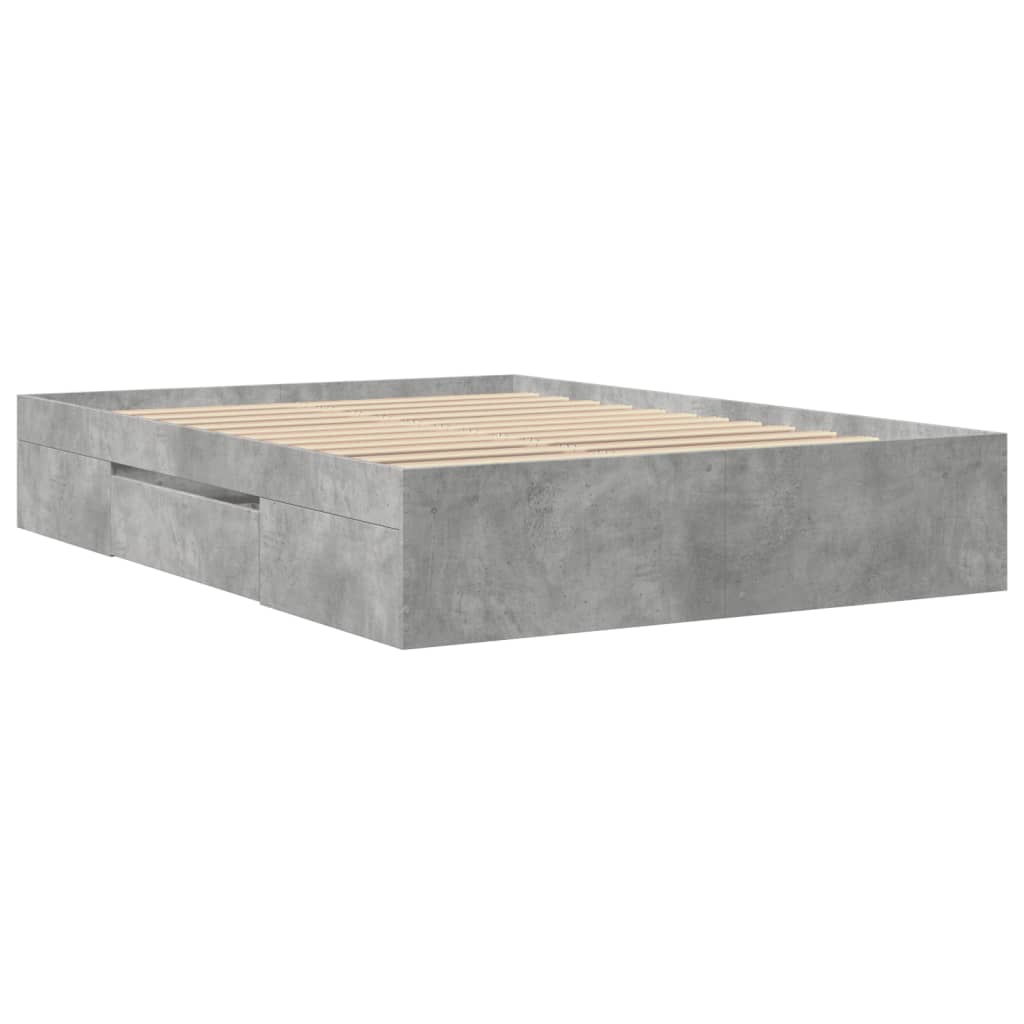 Sengeramme betonggrå 135x190 cm konstruert tre