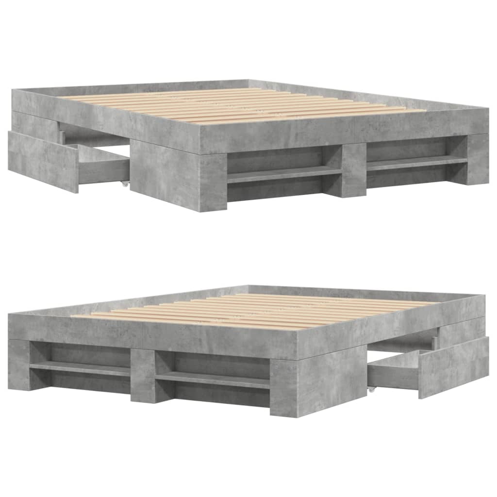 Sengeramme betonggrå 120x190 cm konstruert tre