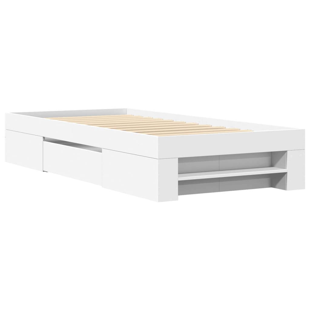 Sengeramme hvit 90x190 cm konstruert tre