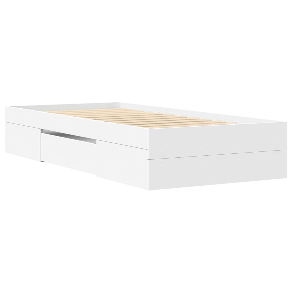 Sengeramme hvit 90x190 cm konstruert tre
