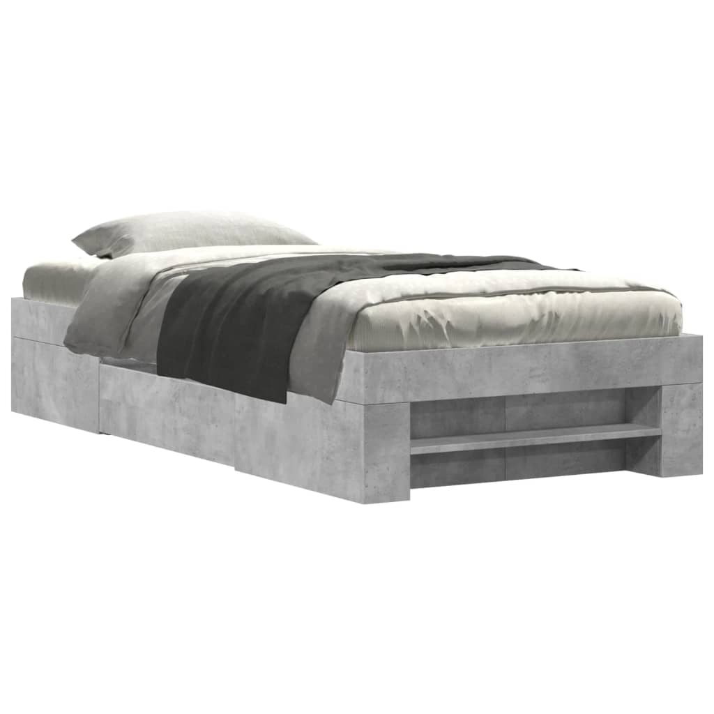 Sengeramme betonggrå 90x190 cm konstruert tre