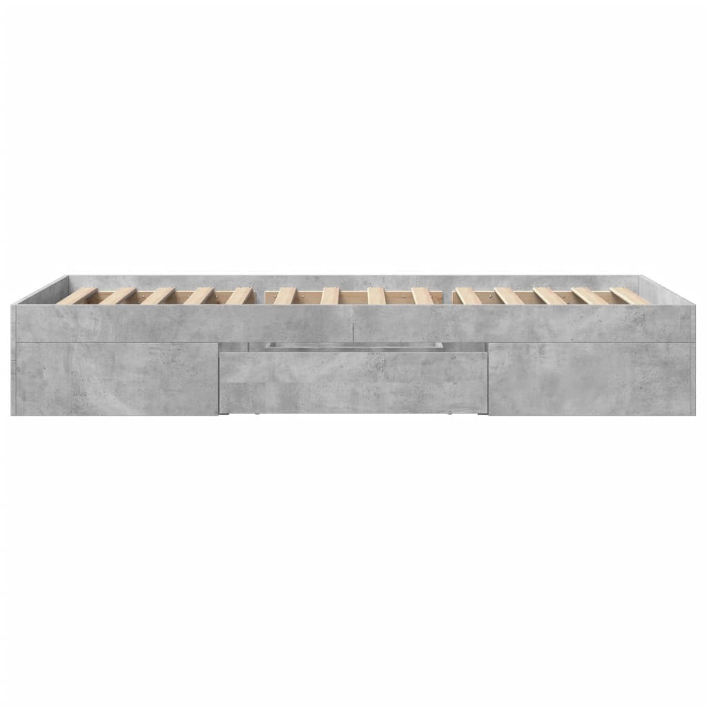Sengeramme betonggrå 90x190 cm konstruert tre