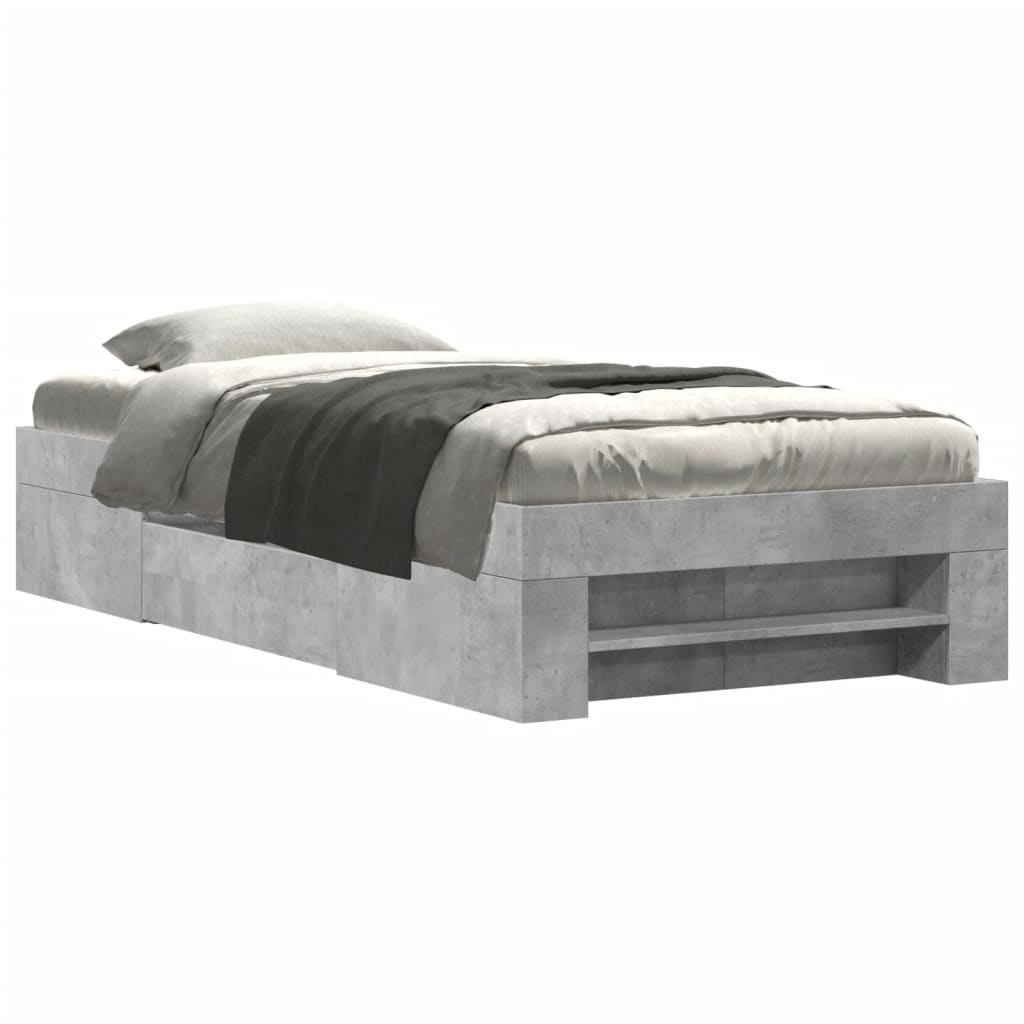 Sengeramme betonggrå 75x190 cm konstruert tre