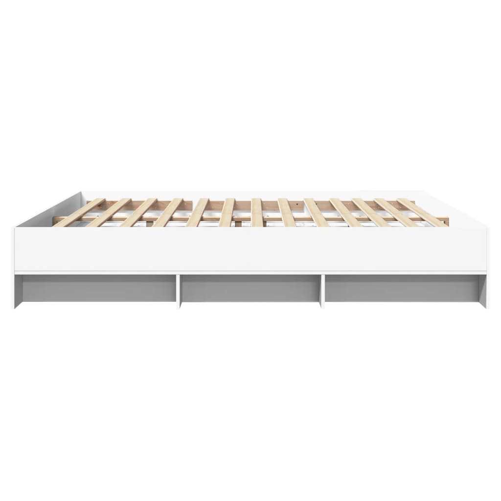 Sengeramme hvit 200x200 cm konstruert tre
