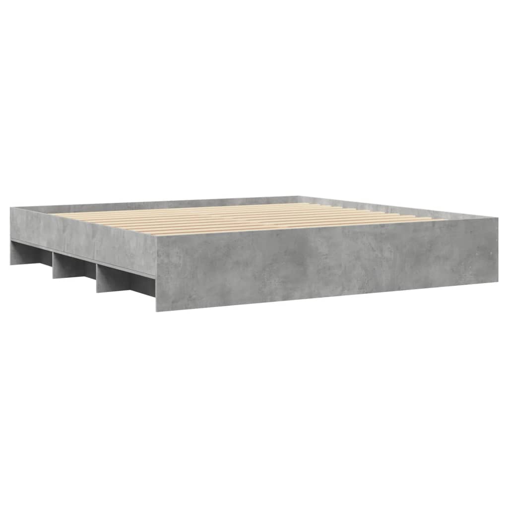 Sengeramme betonggrå 200x200 cm konstruert tre