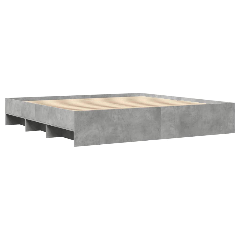 Sengeramme betonggrå 200x200 cm konstruert tre