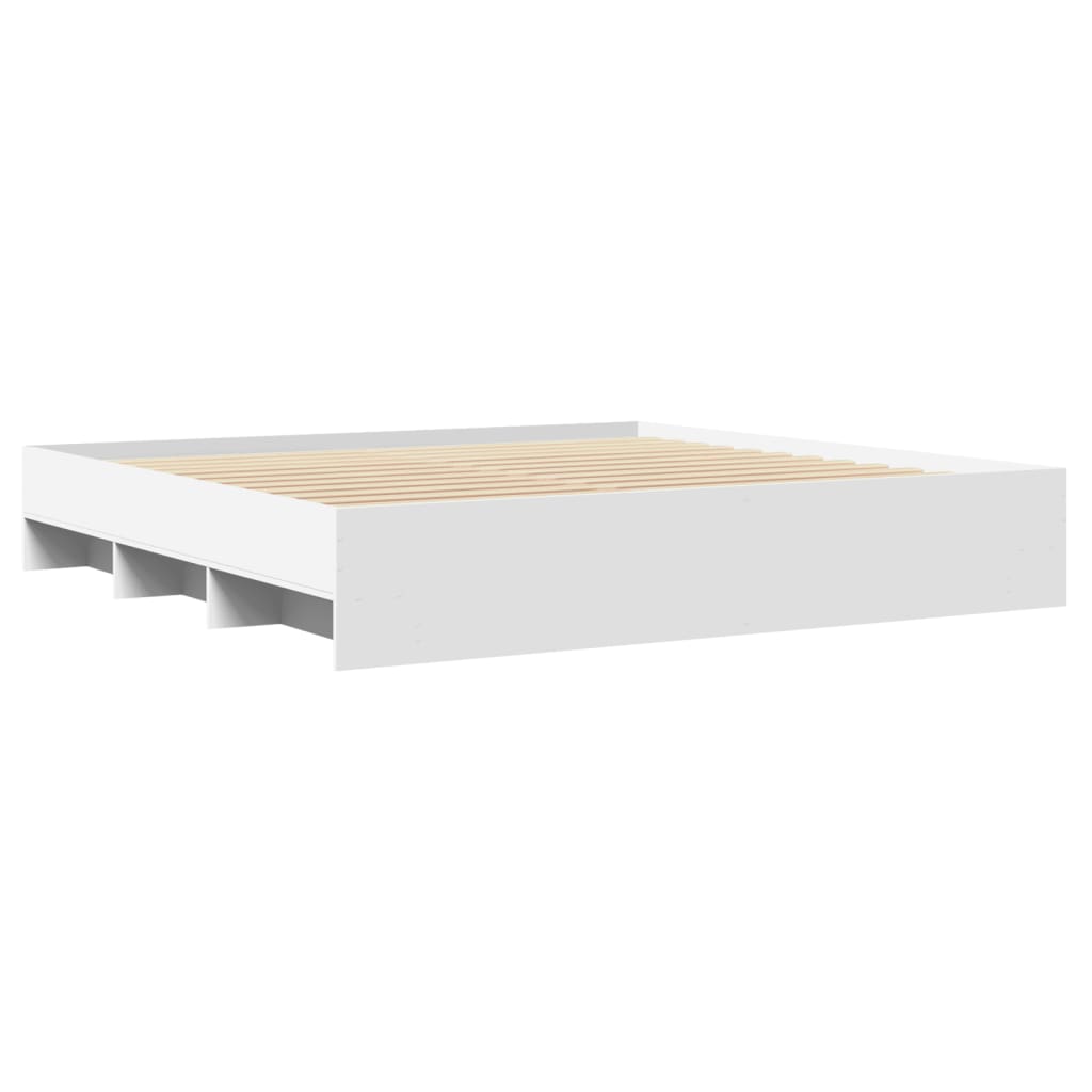 Sengeramme hvit 180x200 cm konstruert tre