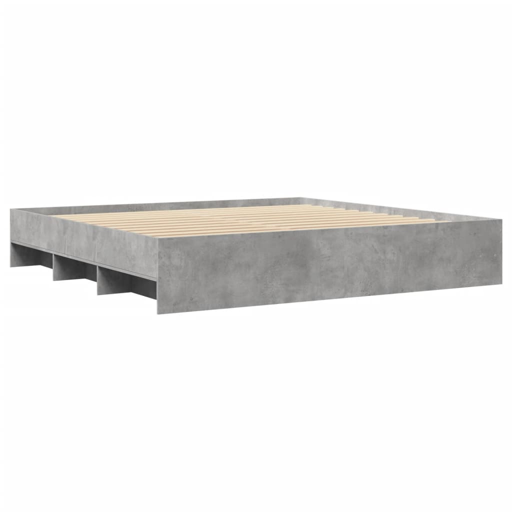 Sengeramme betonggrå 180x200 cm konstruert tre