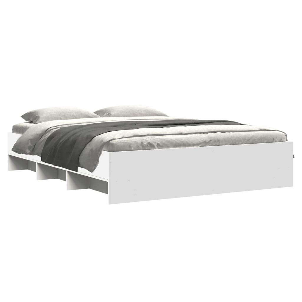 Sengeramme hvit 160x200 cm konstruert tre