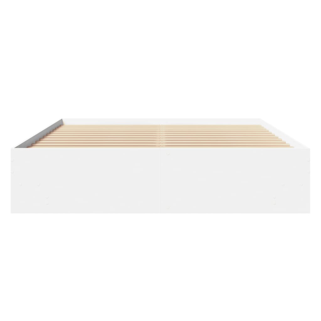 Sengeramme hvit 160x200 cm konstruert tre