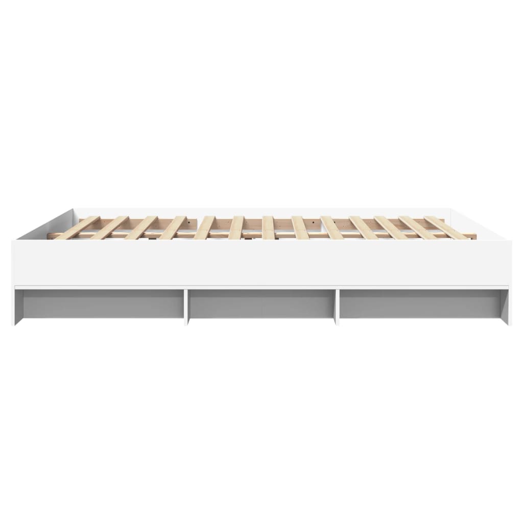 Sengeramme hvit 160x200 cm konstruert tre