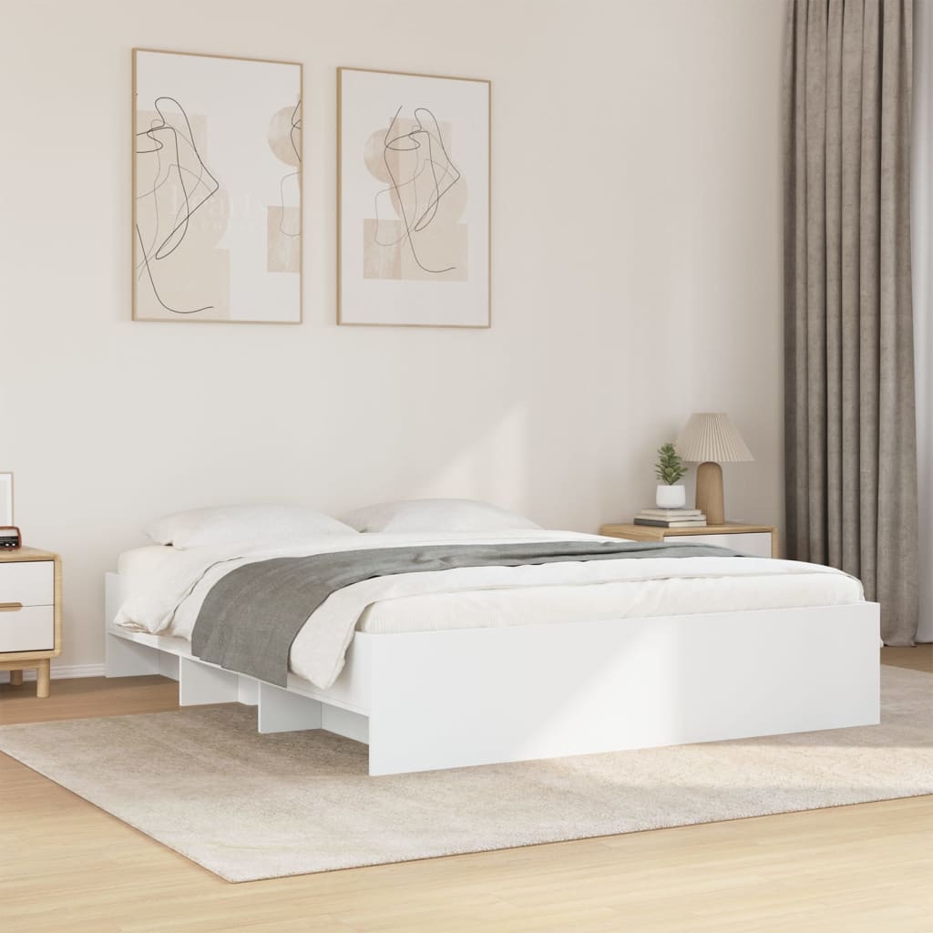 Sengeramme hvit 160x200 cm konstruert tre