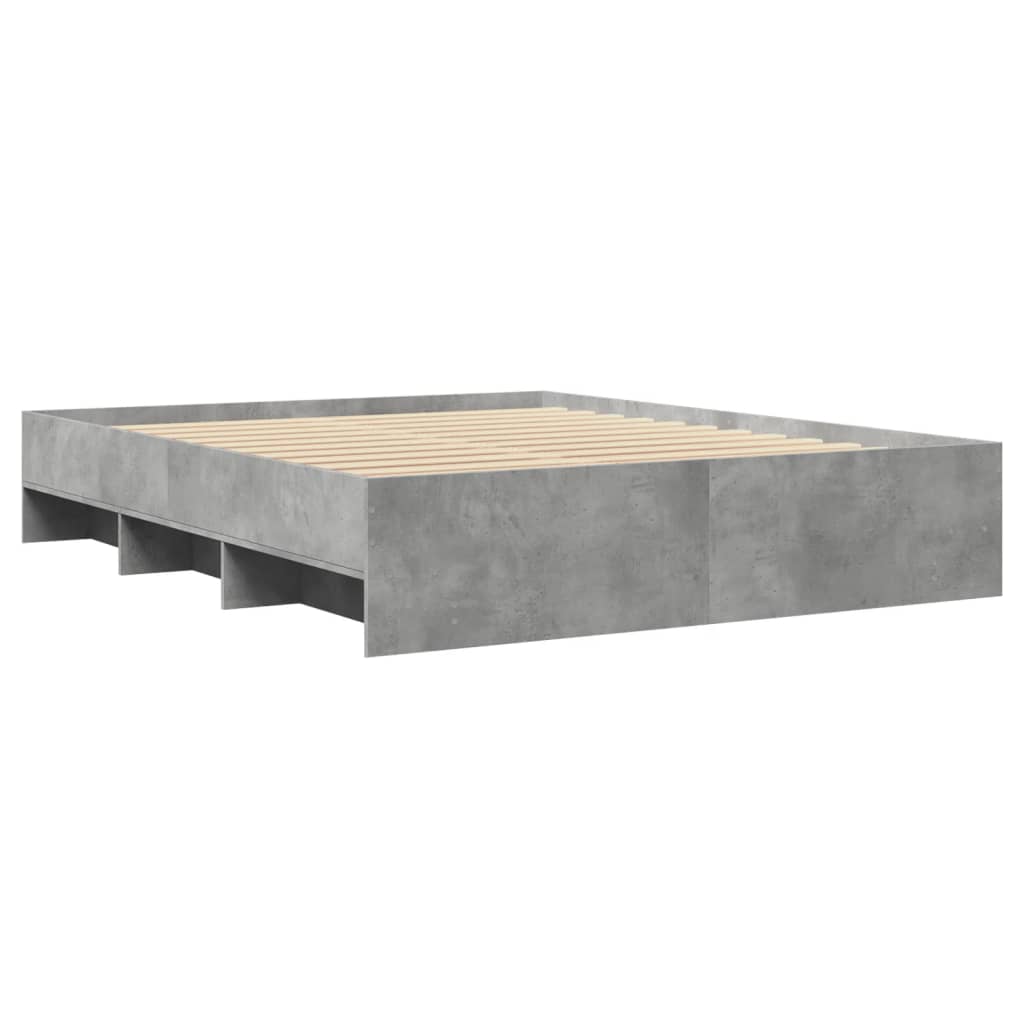 Sengeramme betonggrå 160x200 cm konstruert tre