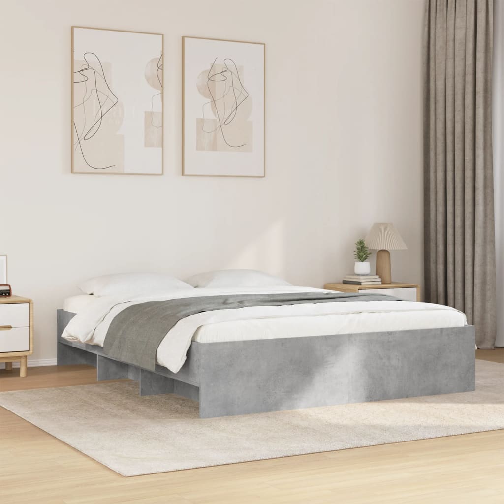 Sengeramme betonggrå 160x200 cm konstruert tre