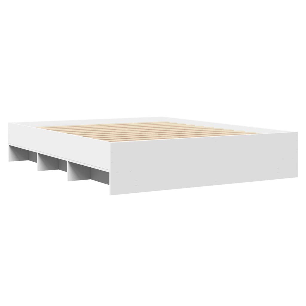 Sengeramme hvit 150x200 cm konstruert tre