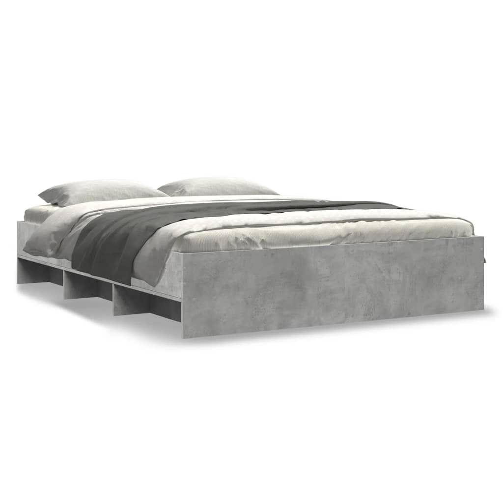 Sengeramme betonggrå 150x200 cm konstruert tre
