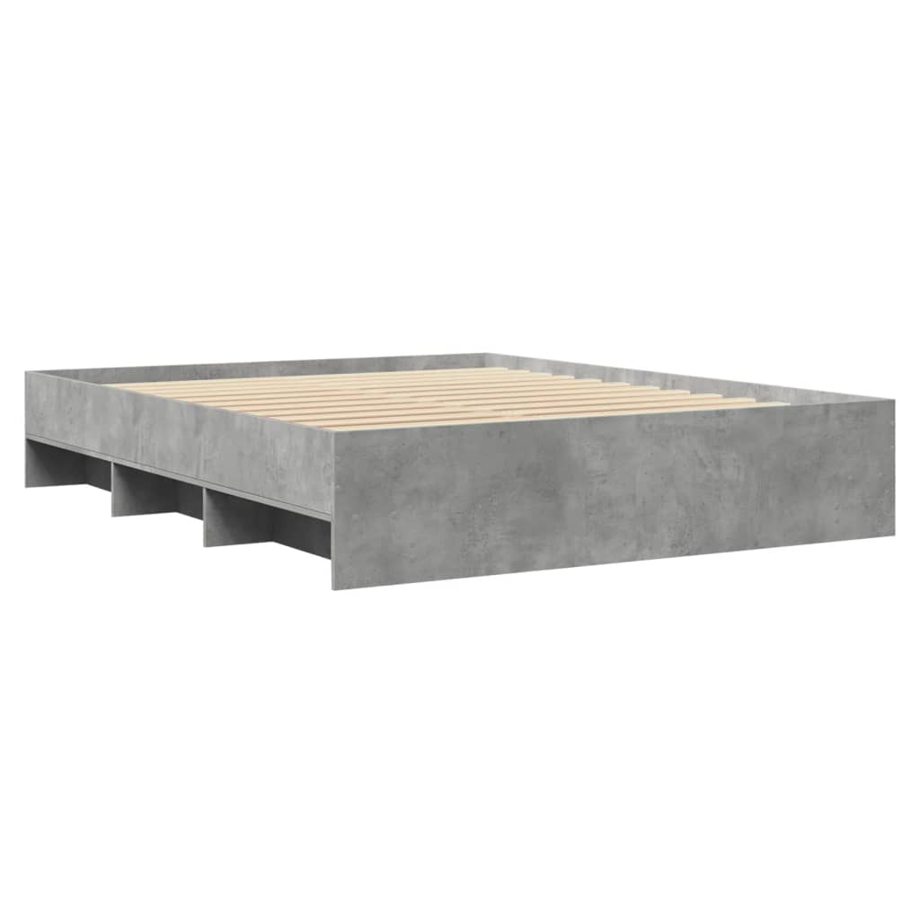 Sengeramme betonggrå 150x200 cm konstruert tre