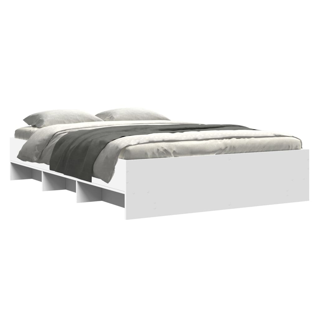 Sengeramme hvit 140x200 cm konstruert tre
