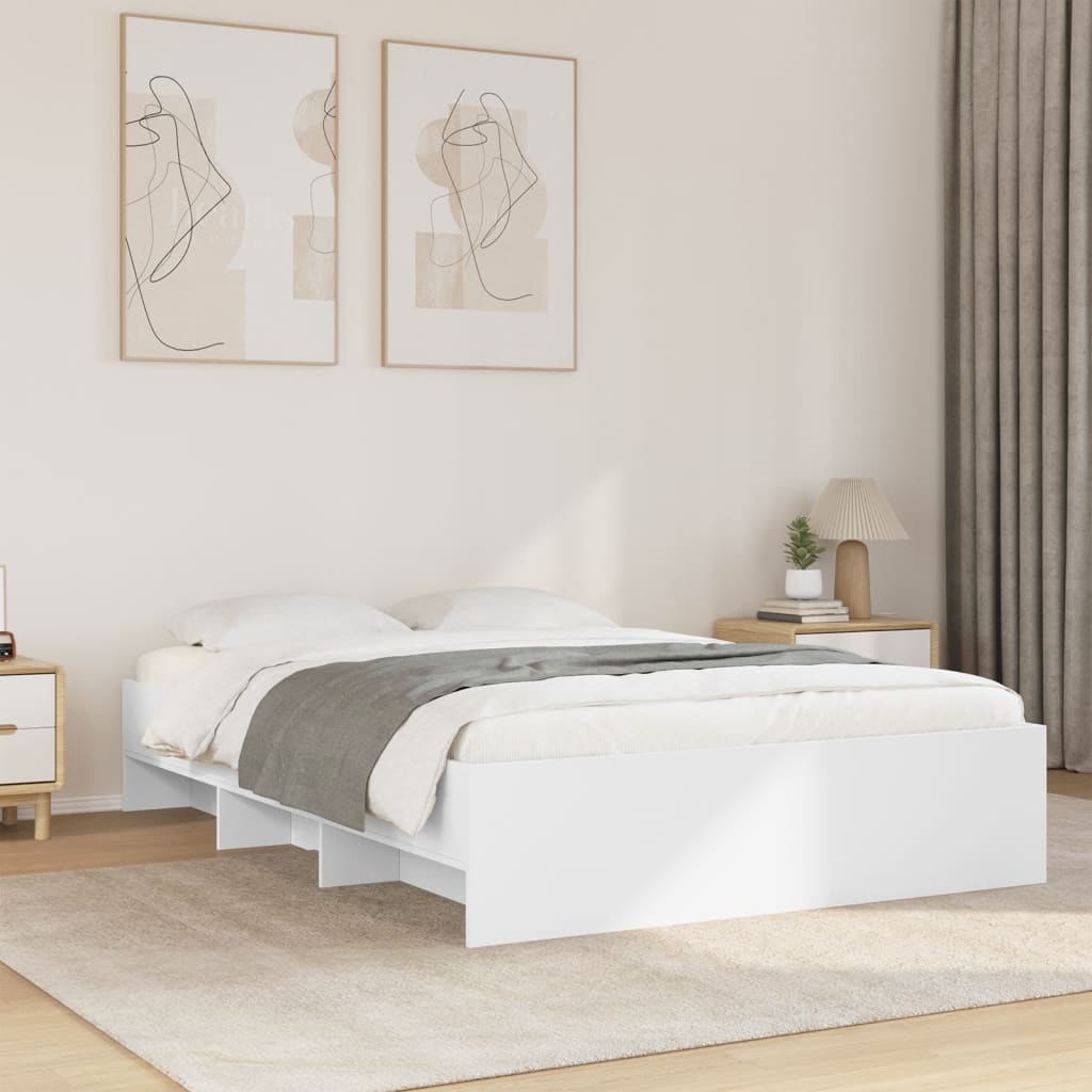 Sengeramme hvit 140x200 cm konstruert tre