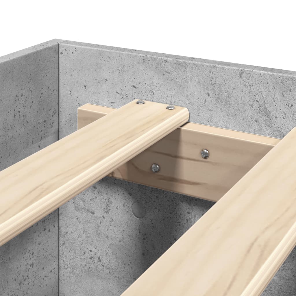 Sengeramme betonggrå 120x200 cm konstruert tre