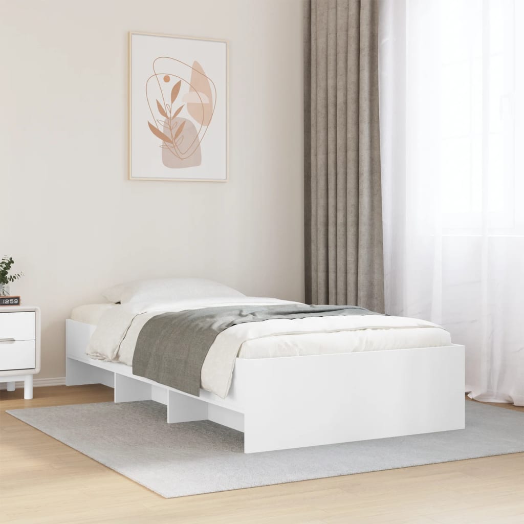 Sengeramme hvit 100x200 cm konstruert tre