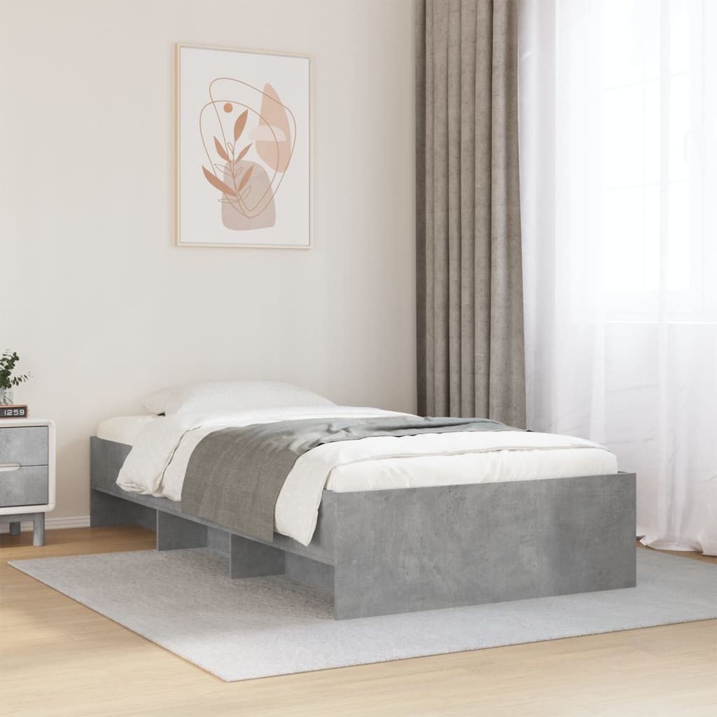 Sengeramme betonggrå 100x200 cm konstruert tre