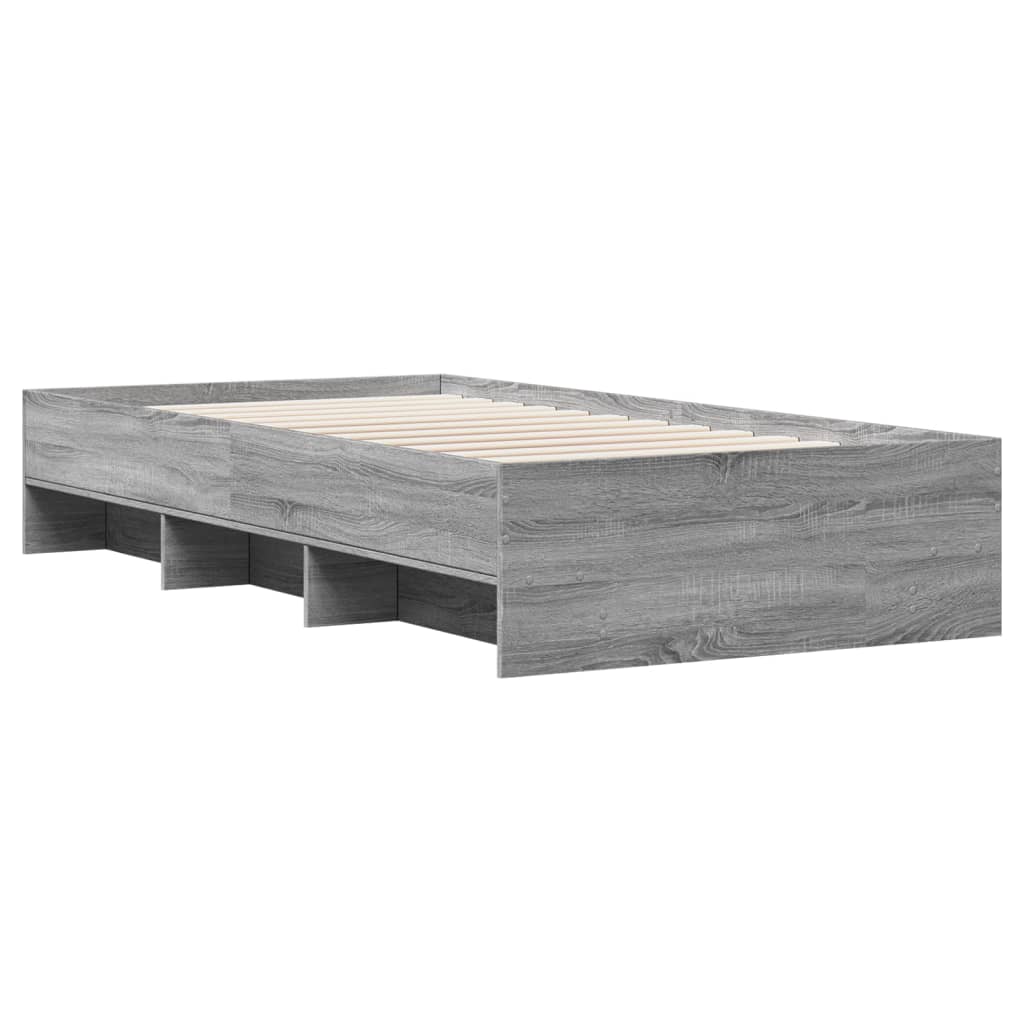 Sengeramme grå sonoma 100x200 cm konstruert tre