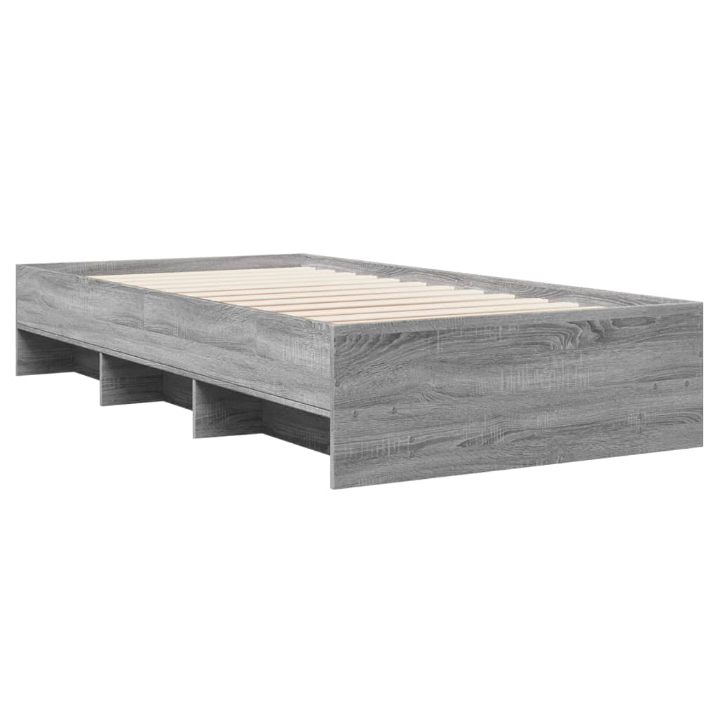 Sengeramme grå sonoma 100x200 cm konstruert tre