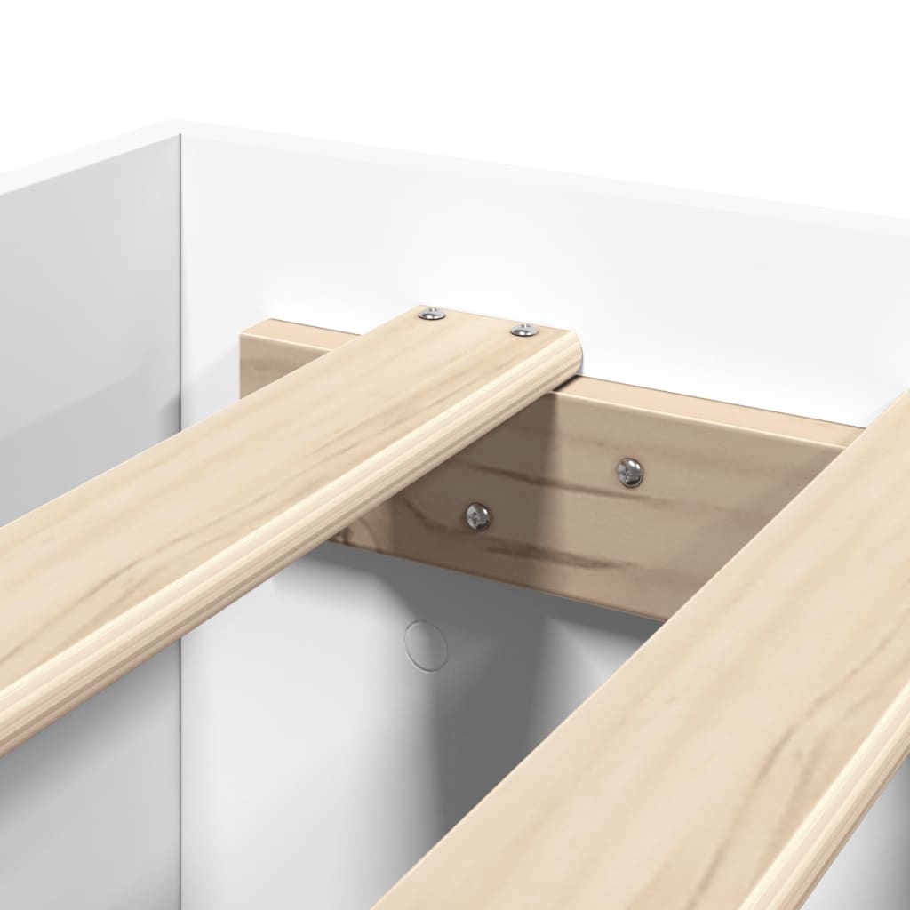 Sengeramme hvit 120x190 cm konstruert tre