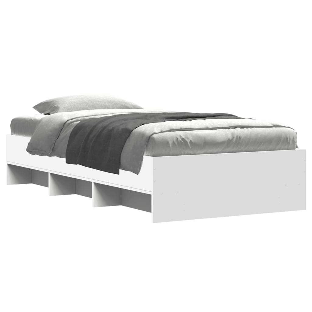Sengeramme hvit 75x190 cm konstruert tre