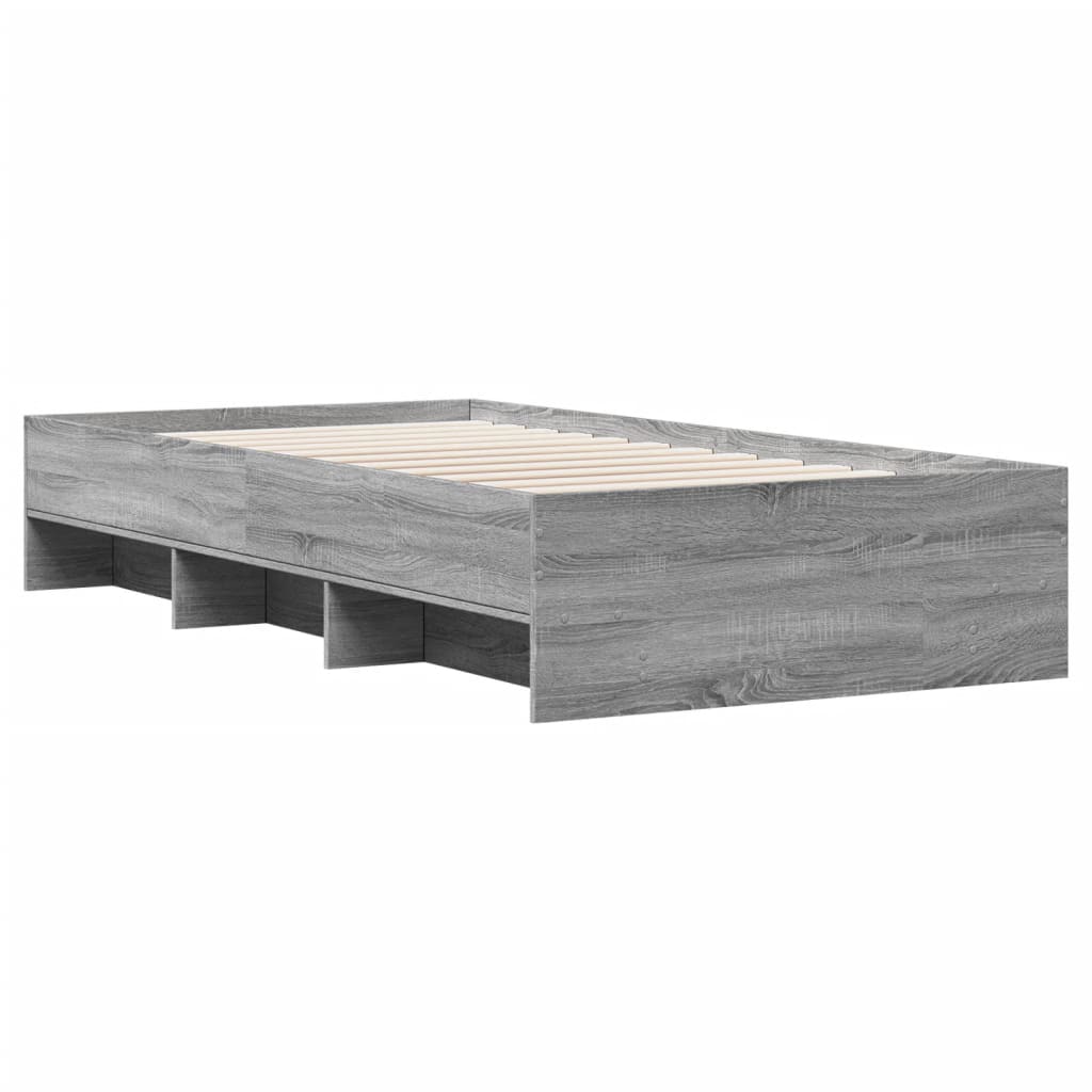 Sengeramme grå sonoma 75x190 cm konstruert tre