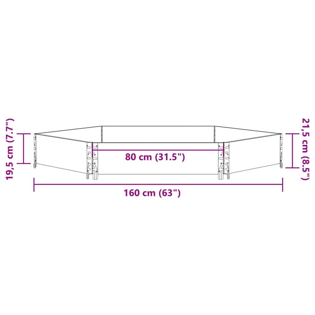 Høybed sekskantet svart 160x160 cm heltre furu