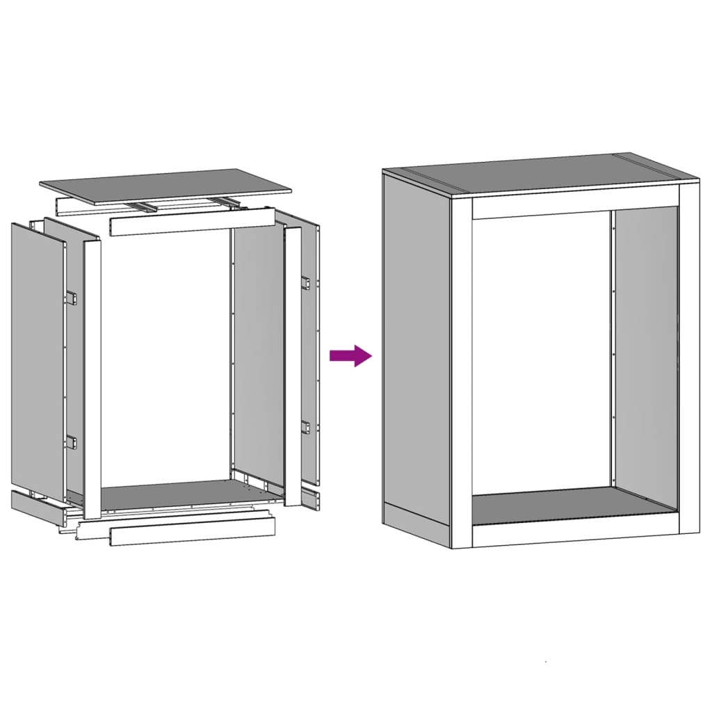 Vedstativ 60x40x80 cm cortenstål